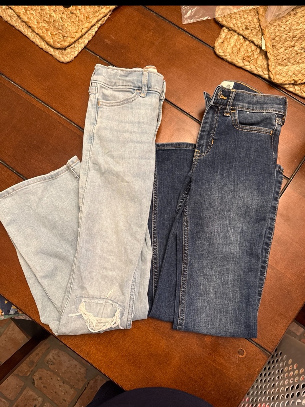 abercrombie kids high rise flare Light Blue & Dark Blue Skinny Jeans Duo
